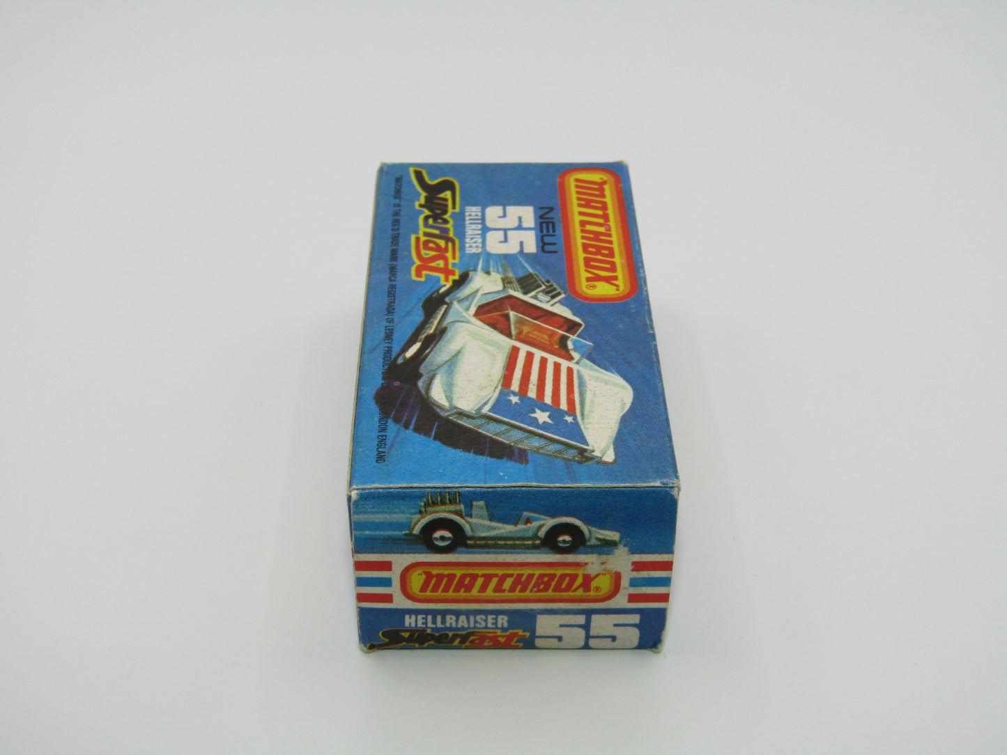Matchbox Superfast 55C Hellraiser Blue NO LABELS Silver base