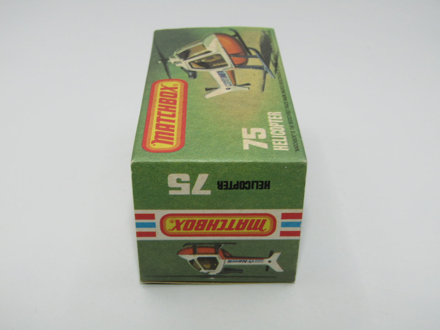 Matchbox Superfast 75D Helicopter "600 Tampo" Amber Glass, Black Legs Orange Base