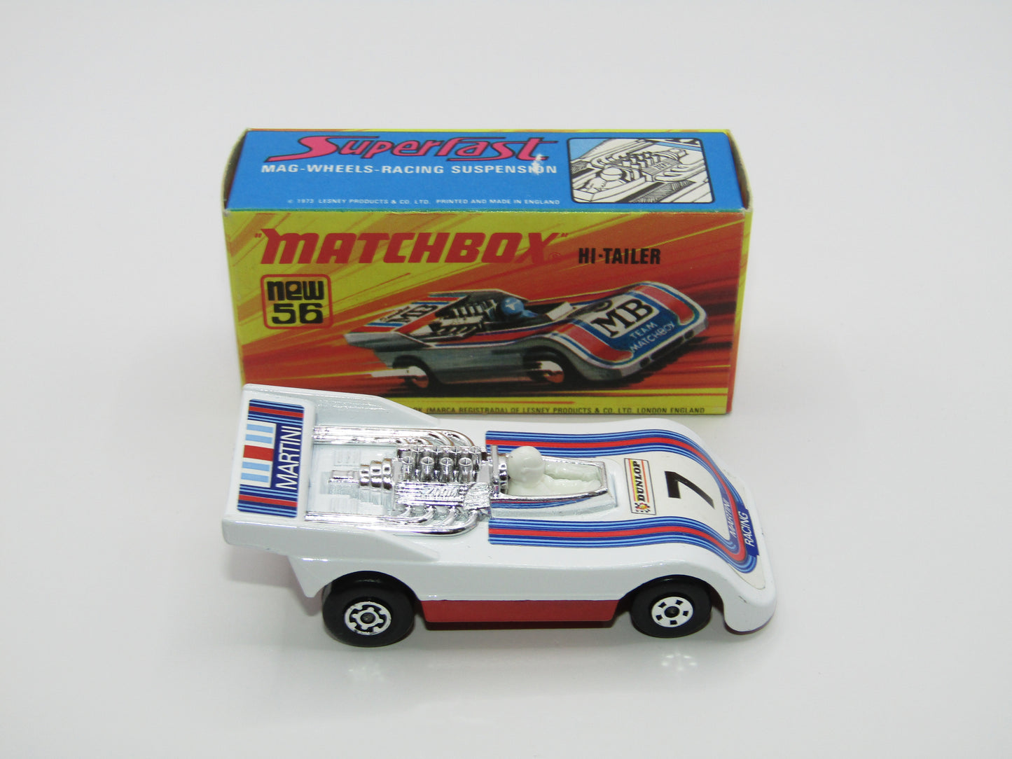 Matchbox Superfast 56B Hi-Tailer WHITE DRIVER Martini Red Base