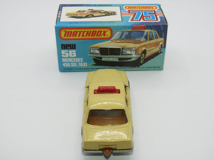 Matchbox Superfast 56D Mercedes 450SEL Taxi AMBER Win BROWN Interior