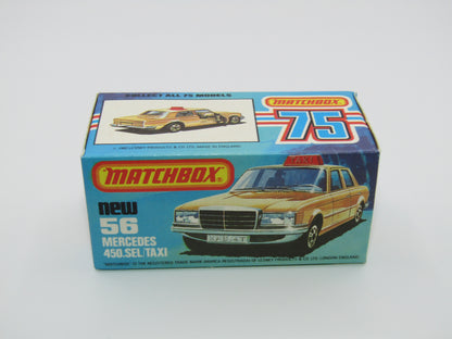 Matchbox Superfast 56D Mercedes 450SEL Taxi AMBER Win BROWN Interior