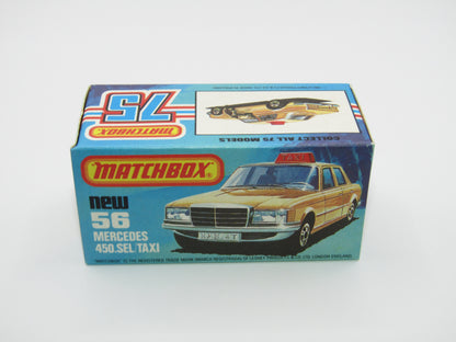 Matchbox Superfast 56D Mercedes 450SEL Taxi AMBER Win BROWN Interior
