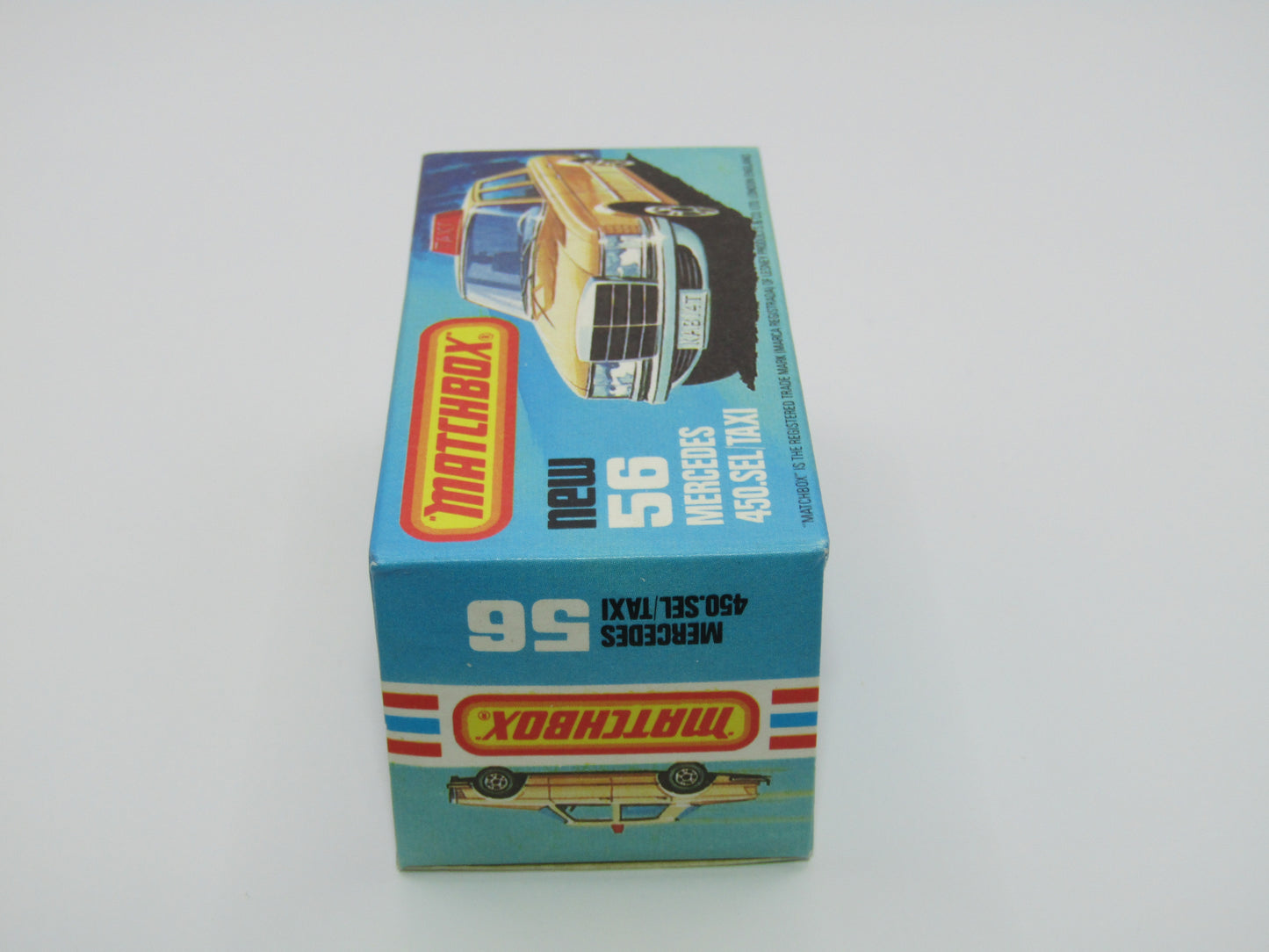 Matchbox Superfast 56D Mercedes 450SEL Taxi AMBER Win BROWN Interior