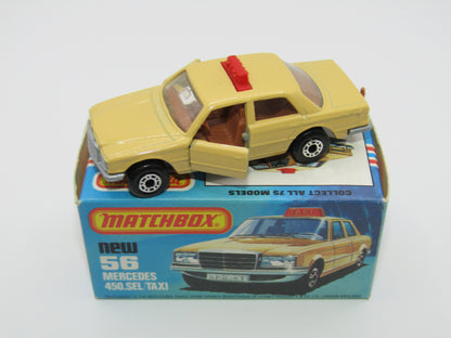 Matchbox Superfast 56D Mercedes 450SEL Taxi CHOCOLATE BROWN interior