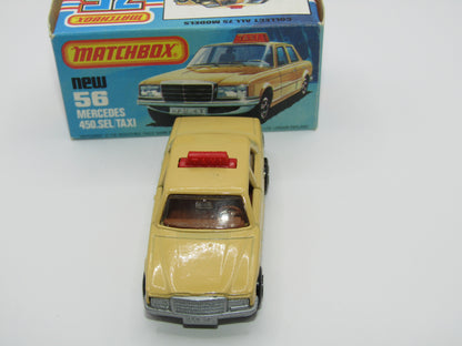 Matchbox Superfast 56D Mercedes 450SEL Taxi CHOCOLATE BROWN interior
