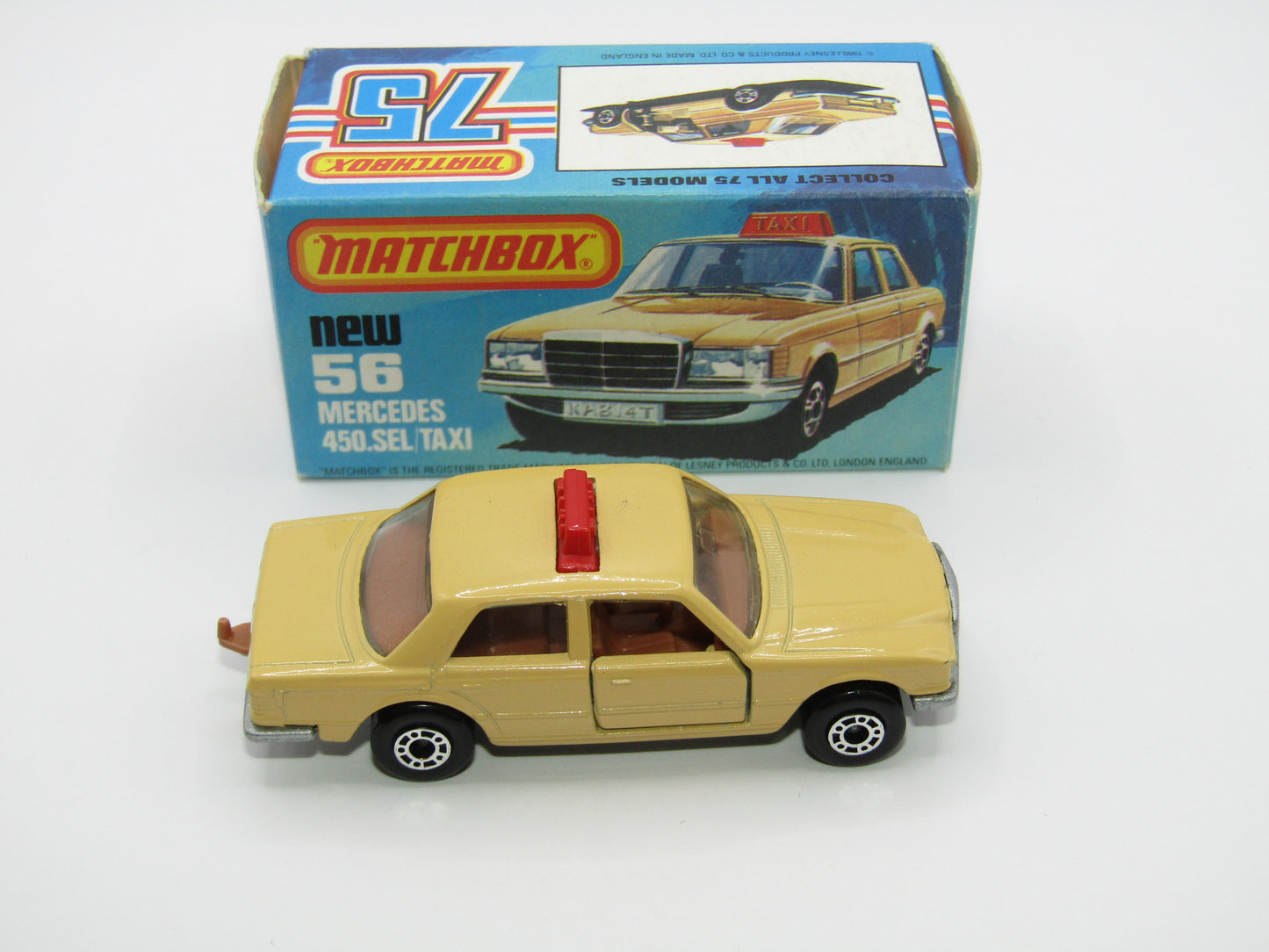 Matchbox Superfast 56D Mercedes 450SEL Taxi CHOCOLATE BROWN interior