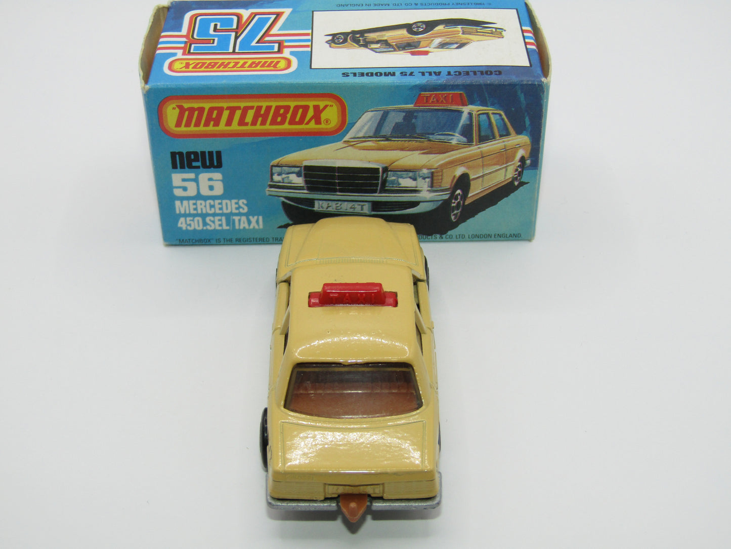 Matchbox Superfast 56D Mercedes 450SEL Taxi CHOCOLATE BROWN interior