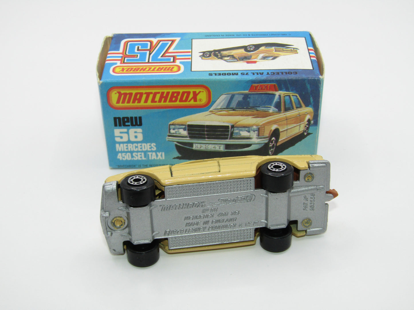 Matchbox Superfast 56D Mercedes 450SEL Taxi CHOCOLATE BROWN interior