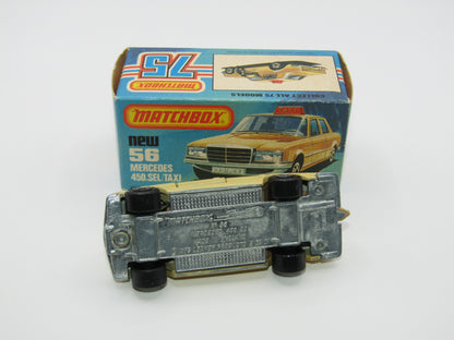 Matchbox Superfast 56D Mercedes 450SEL Taxi AMBER Windows Unp Base