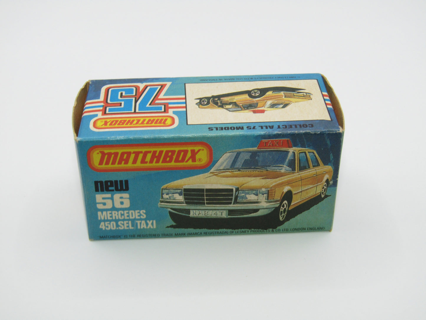 Matchbox Superfast 56D Mercedes 450SEL Taxi AMBER Windows Unp Base
