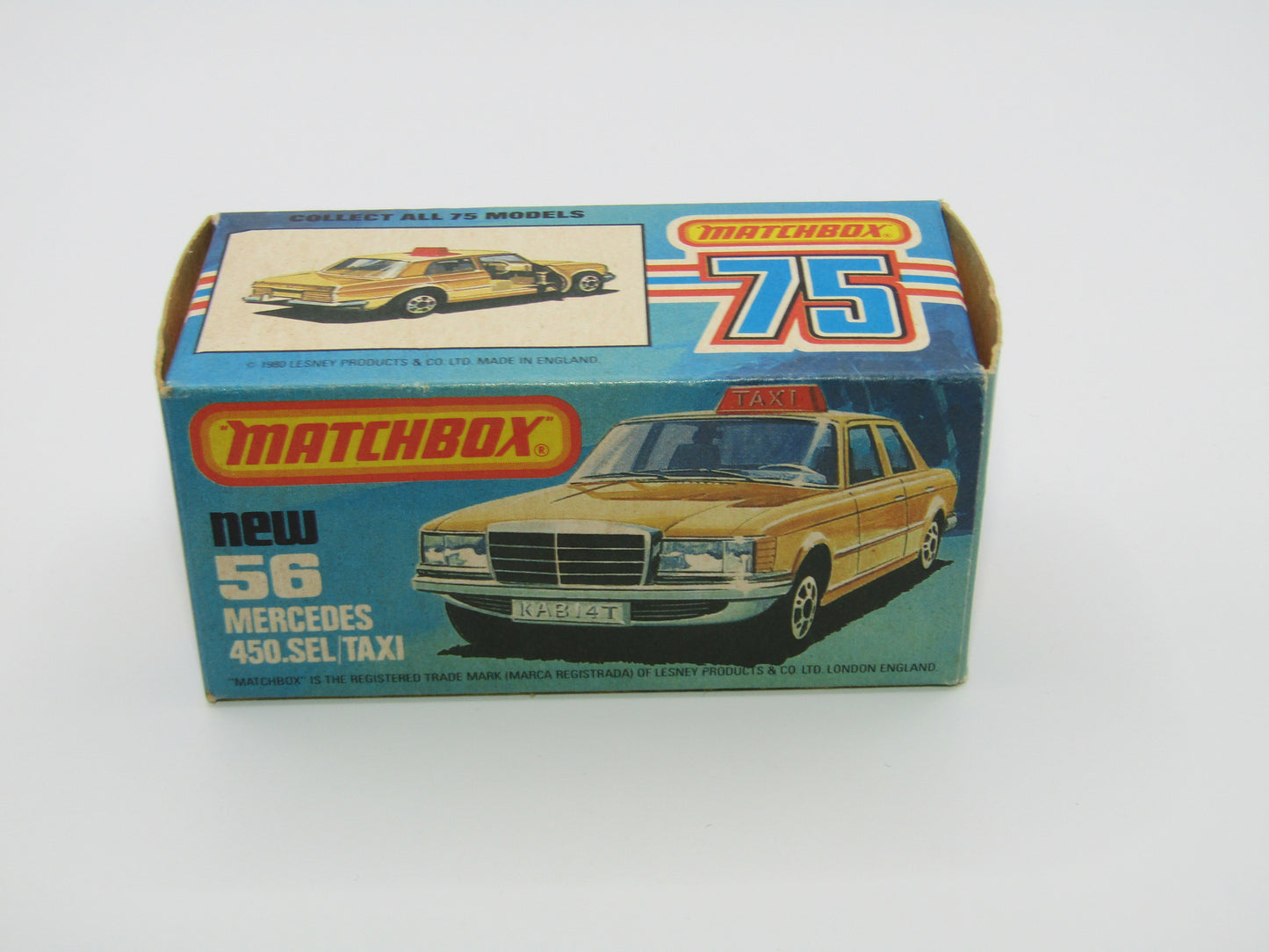 Matchbox Superfast 56D Mercedes 450SEL Taxi AMBER Windows Unp Base