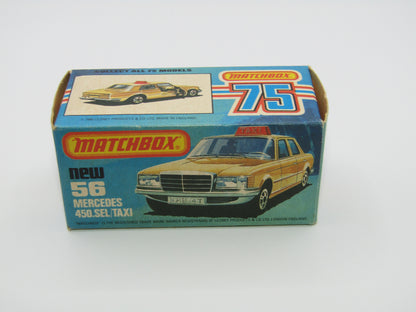 Matchbox Superfast 56D Mercedes 450SEL Taxi AMBER Windows Unp Base