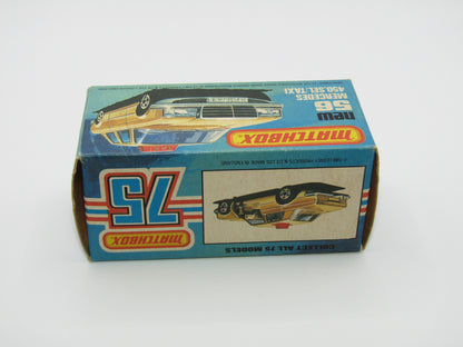 Matchbox Superfast 56D Mercedes 450SEL Taxi AMBER Windows Unp Base