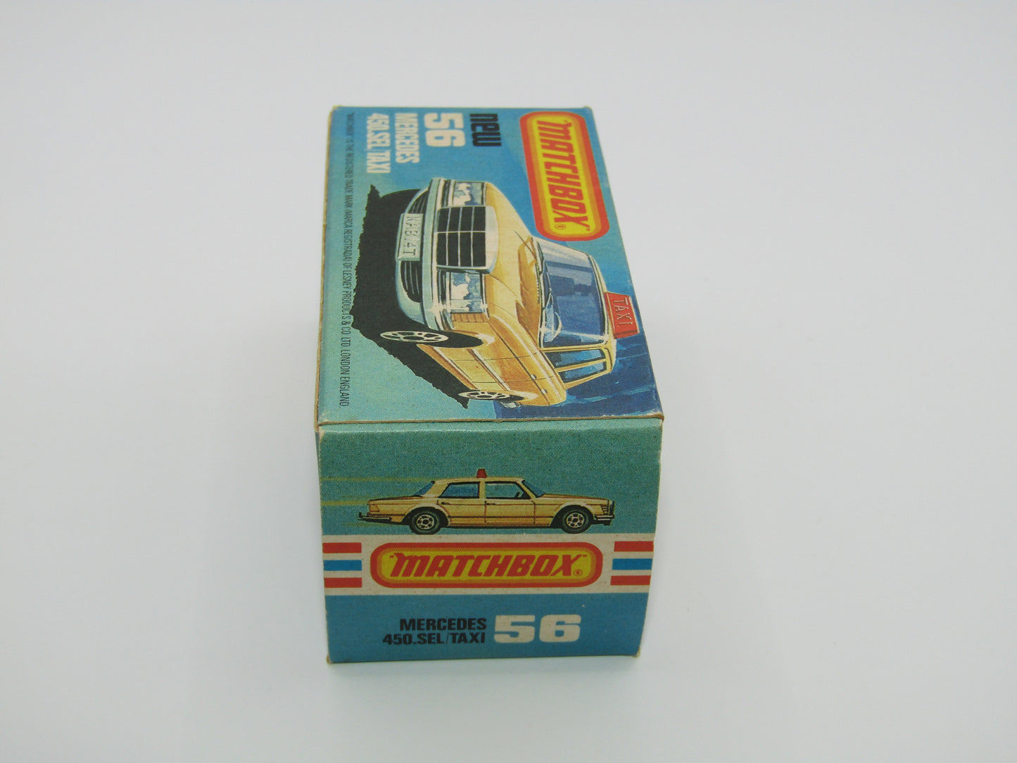 Matchbox Superfast 56D Mercedes 450SEL Taxi AMBER Windows Unp Base