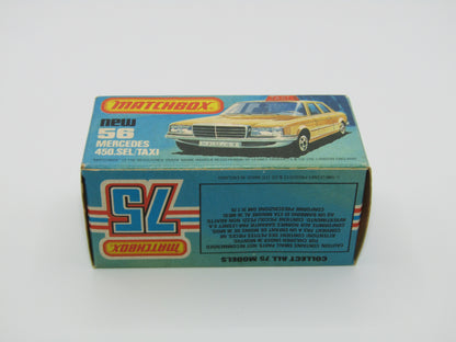 Matchbox Superfast 56D Mercedes 450SEL Taxi AMBER Windows Unp Base
