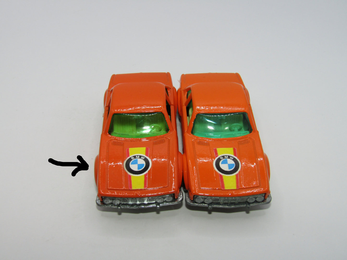 Matchbox Superfast 45B BMW 3.0 CSL Orange YELLOW-GREEN Windows