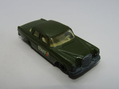 Matchbox Superfast 46A Mercedes 300SE Olive Green Dot Dash Lt Amber Windows