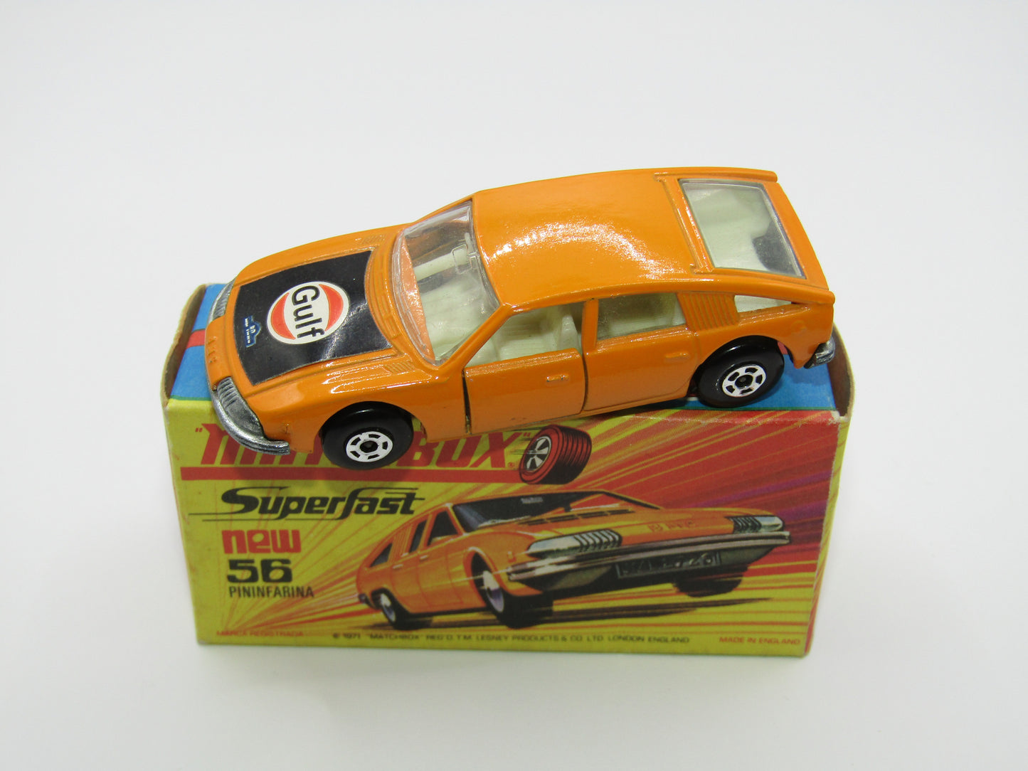 Matchbox Superfast 56A BMC 1800 Pininfarina Orange GULF Labels