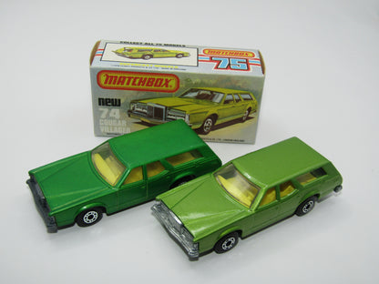 Matchbox Superfast 74C Cougar Villager DARK Matt Green Yellow Interior Clear Windows