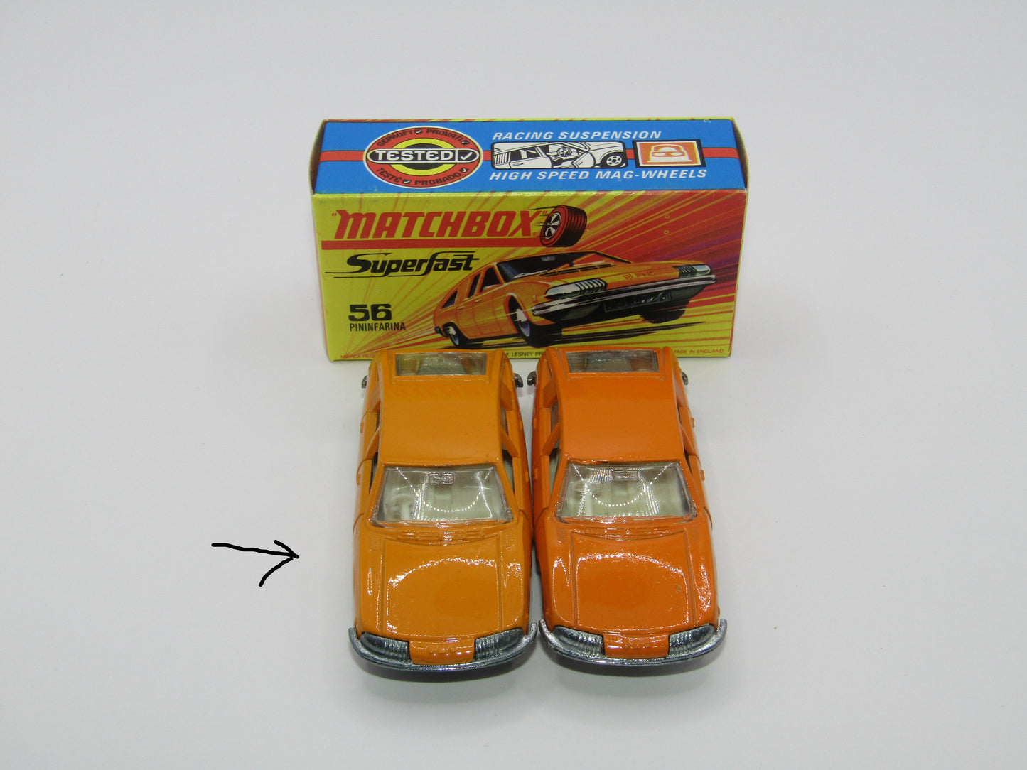 Matchbox Superfast 56A BMC 1800 Pininfarina Light Orange Narrow Wheels