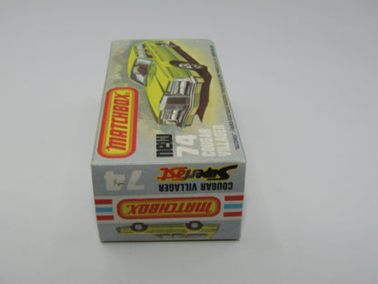 Matchbox Superfast 74C Cougar Villager DARK Matt Green Yellow Interior Clear Windows