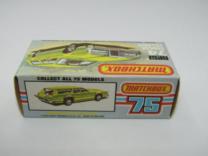 Matchbox Superfast 74C Cougar Villager DARK Matt Green Yellow Interior Clear Windows