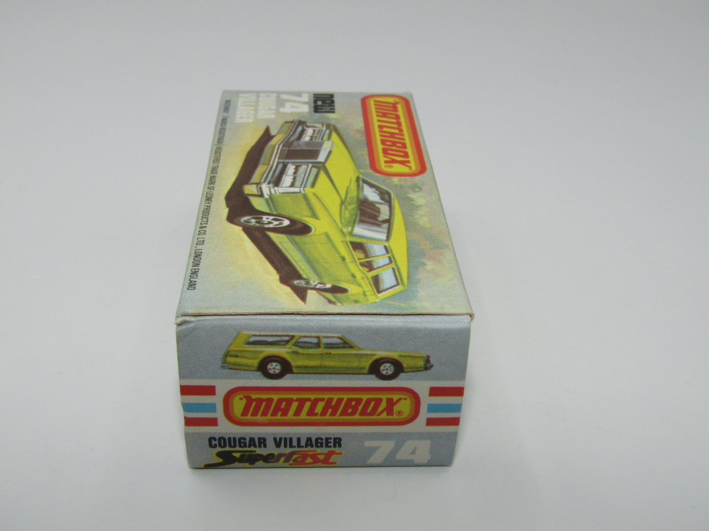 Matchbox Superfast 74C Cougar Villager DARK Matt Green Yellow Interior Clear Windows