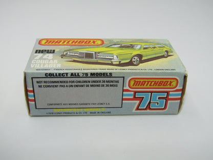 Matchbox Superfast 74C Cougar Villager DARK Matt Green Yellow Interior Clear Windows
