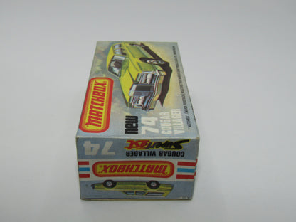 Matchbox Superfast 74C Cougar Villager Medium Metallic Green DARK YELLOW Interior Clear Windows