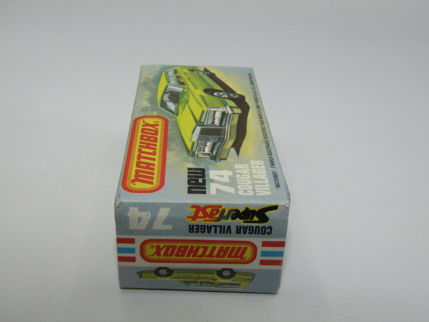 Matchbox Superfast 74C Cougar Villager Very Light Metallic Green, Yellow Interior Clear Windows