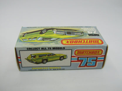 Matchbox Superfast 74C Cougar Villager Very Light Metallic Green, Yellow Interior Clear Windows