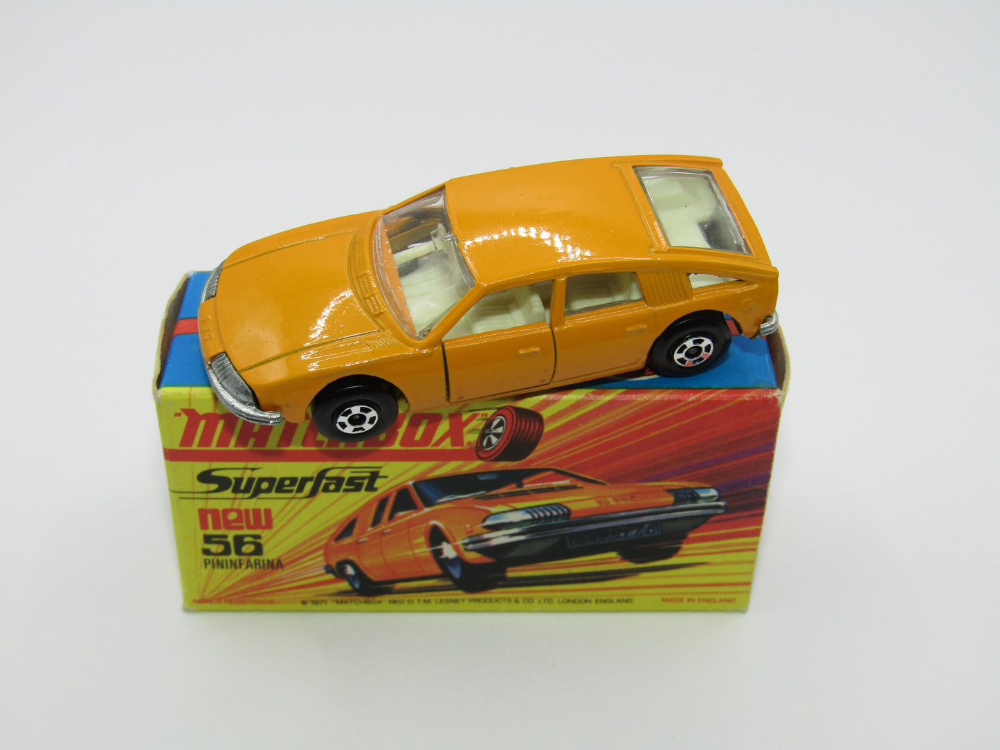 Matchbox Superfast 56A BMC 1800 Pininfarina Light Orange Wide Wheels