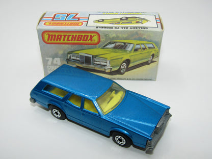 Matchbox Superfast 74C Cougar Villager Metallic Medium Blue Hard to find box Without NEW
