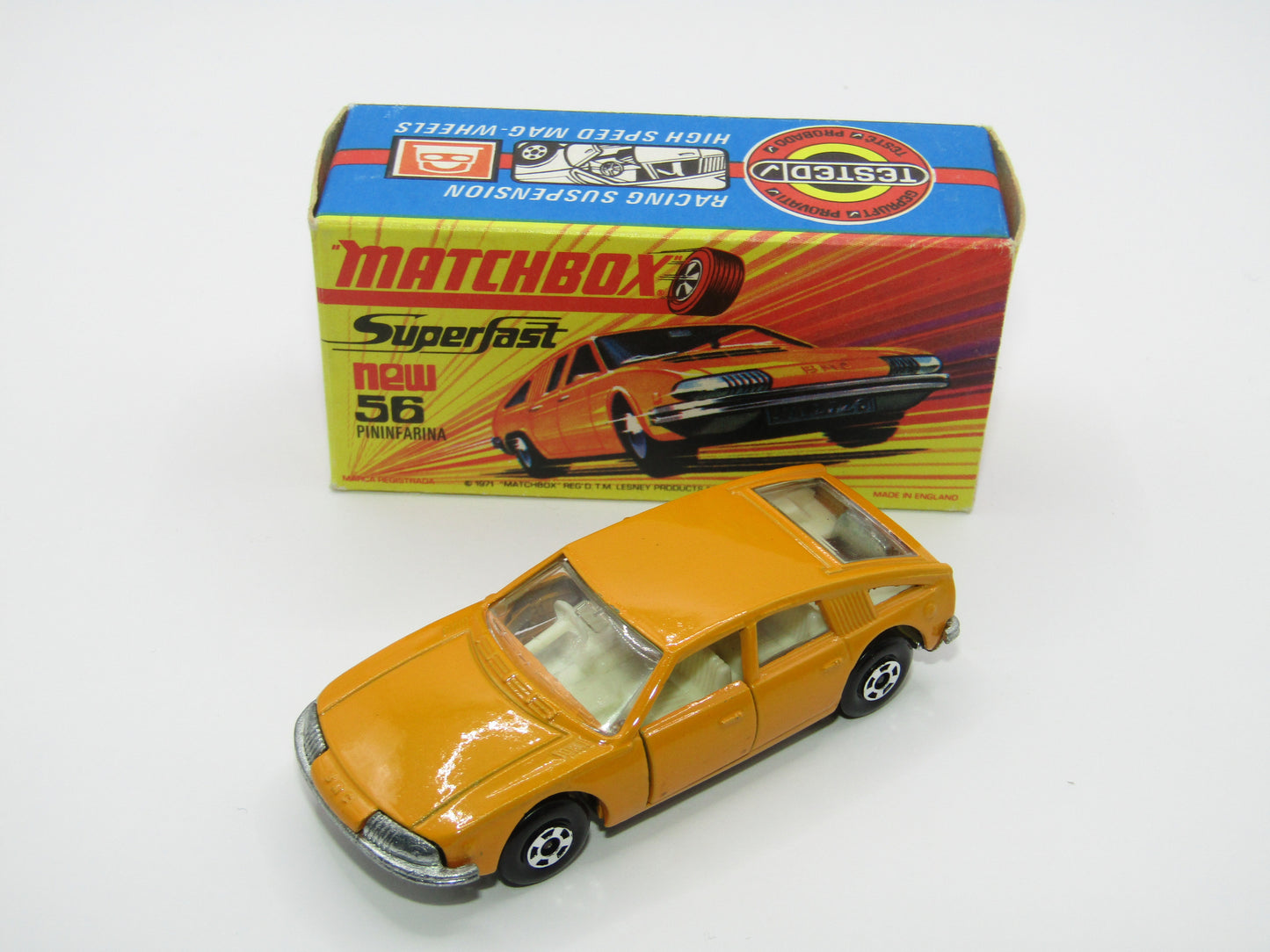 Matchbox Superfast 56A BMC 1800 Pininfarina Light Orange Wide Wheels