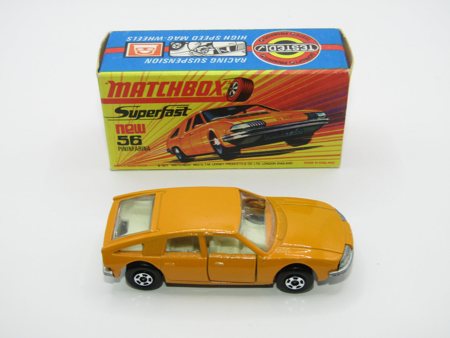 Matchbox Superfast 56A BMC 1800 Pininfarina Light Orange Wide Wheels