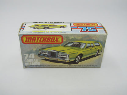 Matchbox Superfast 74C Cougar Villager Metallic Medium Blue Hard to find box Without NEW