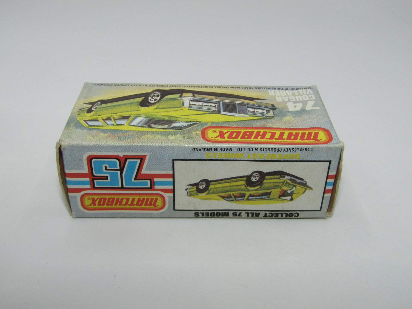 Matchbox Superfast 74C Cougar Villager Metallic Medium Blue Hard to find box Without NEW