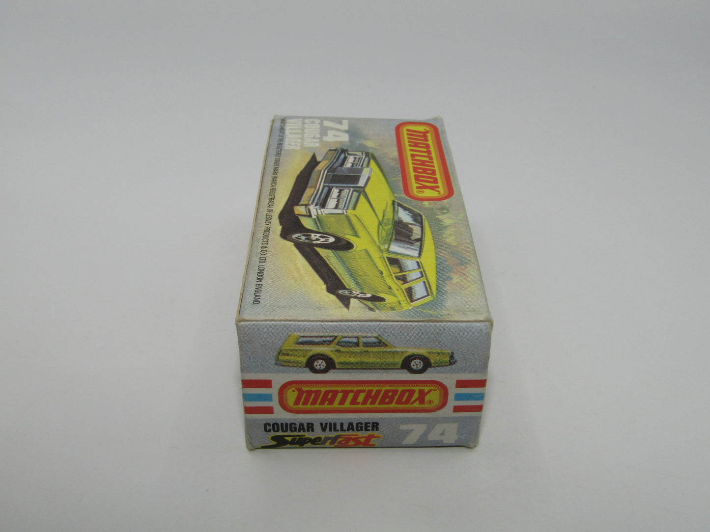 Matchbox Superfast 74C Cougar Villager Metallic Medium Blue Hard to find box Without NEW