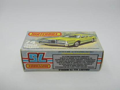 Matchbox Superfast 74C Cougar Villager Metallic Medium Blue Hard to find box Without NEW