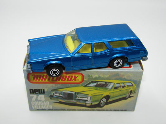 Matchbox Superfast 74C Cougar Villager Metallic Dark Blue Yellow Interior
