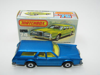 Matchbox Superfast 74C Cougar Villager Metallic Dark Blue Yellow Interior