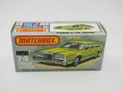 Matchbox Superfast 74C Cougar Villager Metallic Dark Blue Yellow Interior