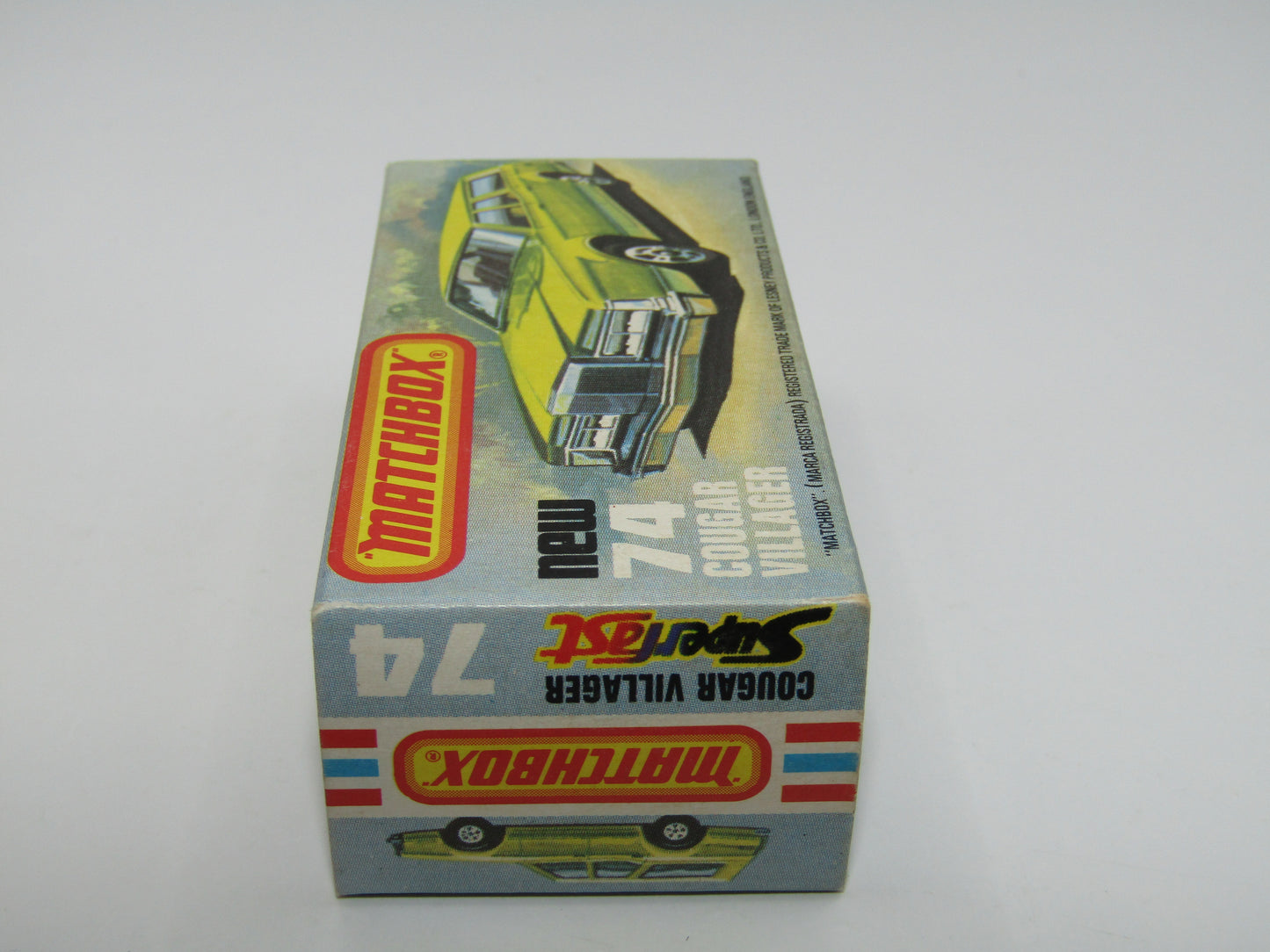 Matchbox Superfast 74C Cougar Villager Metallic Dark Blue Yellow Interior