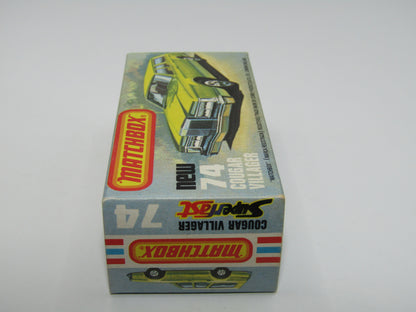 Matchbox Superfast 74C Cougar Villager Metallic Dark Blue Yellow Interior