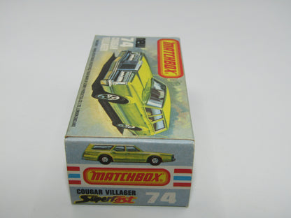 Matchbox Superfast 74C Cougar Villager Metallic Dark Blue Yellow Interior