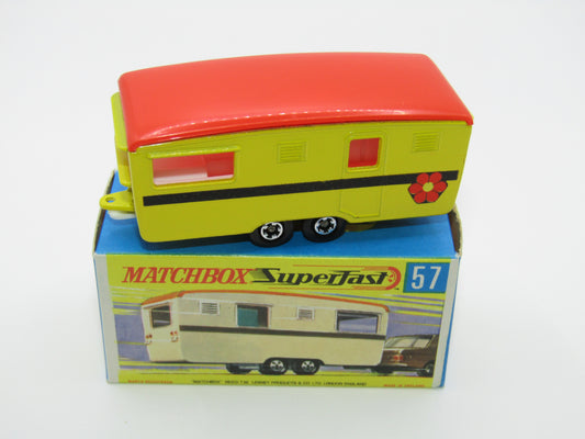Matchbox Superfast 57B Eccles Trailer Caravan Yellow Flower Stripe