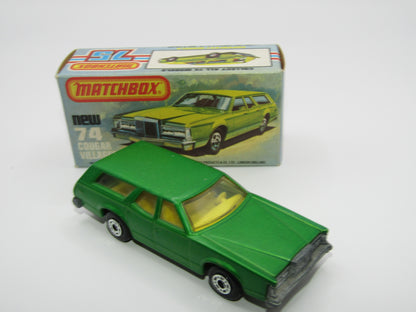 Matchbox Superfast 74C Cougar Villager DARK MATT Green Yellow Interior AMBER Windows