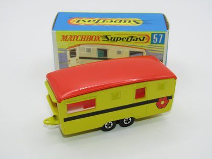 Matchbox Superfast 57B Eccles Trailer Caravan Yellow Flower Stripe