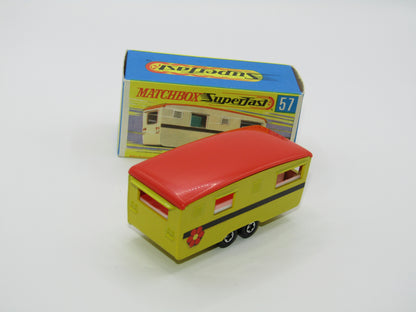 Matchbox Superfast 57B Eccles Trailer Caravan Yellow Flower Stripe