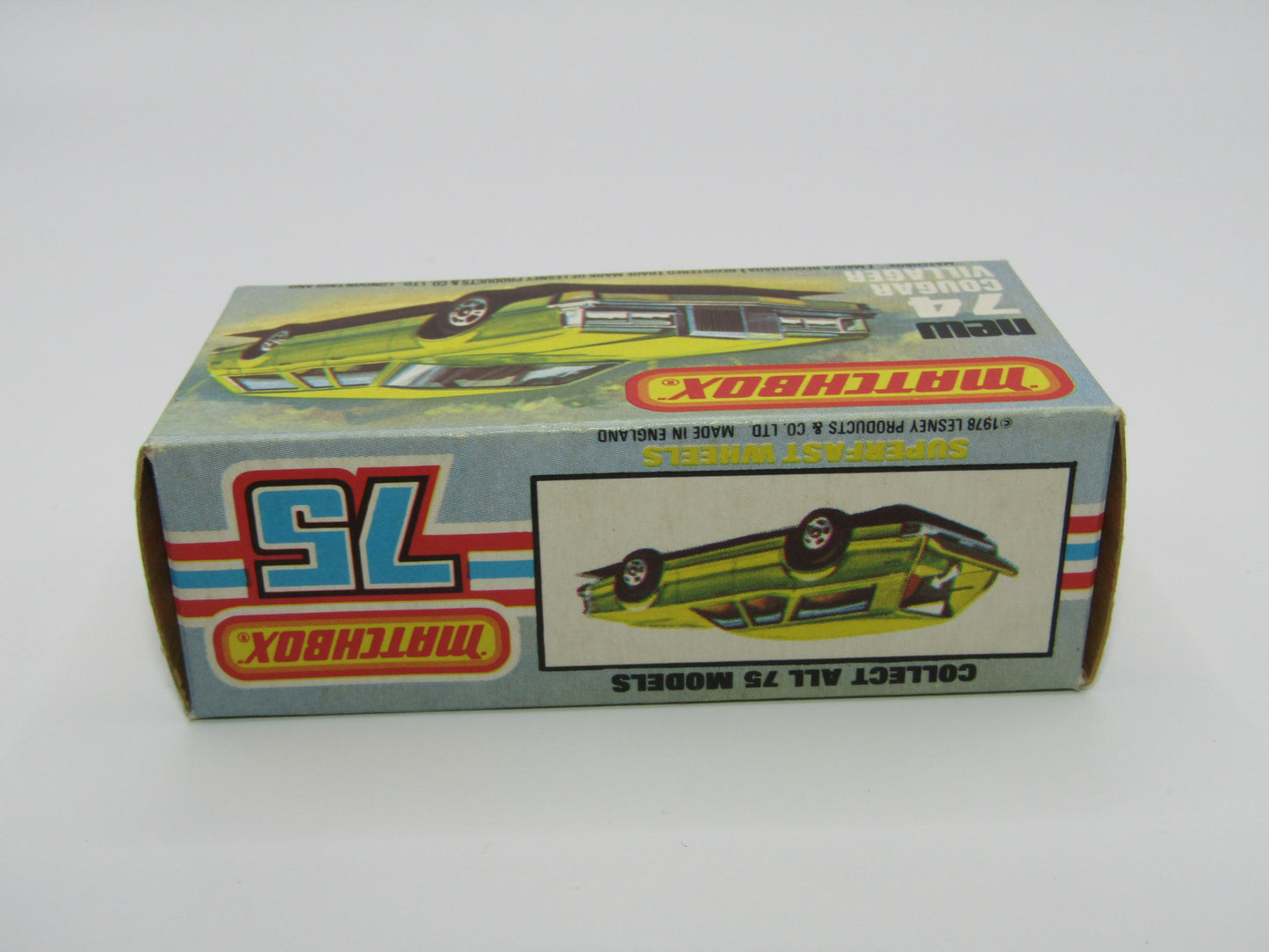 Matchbox Superfast 74C Cougar Villager DARK MATT Green Yellow Interior AMBER Windows